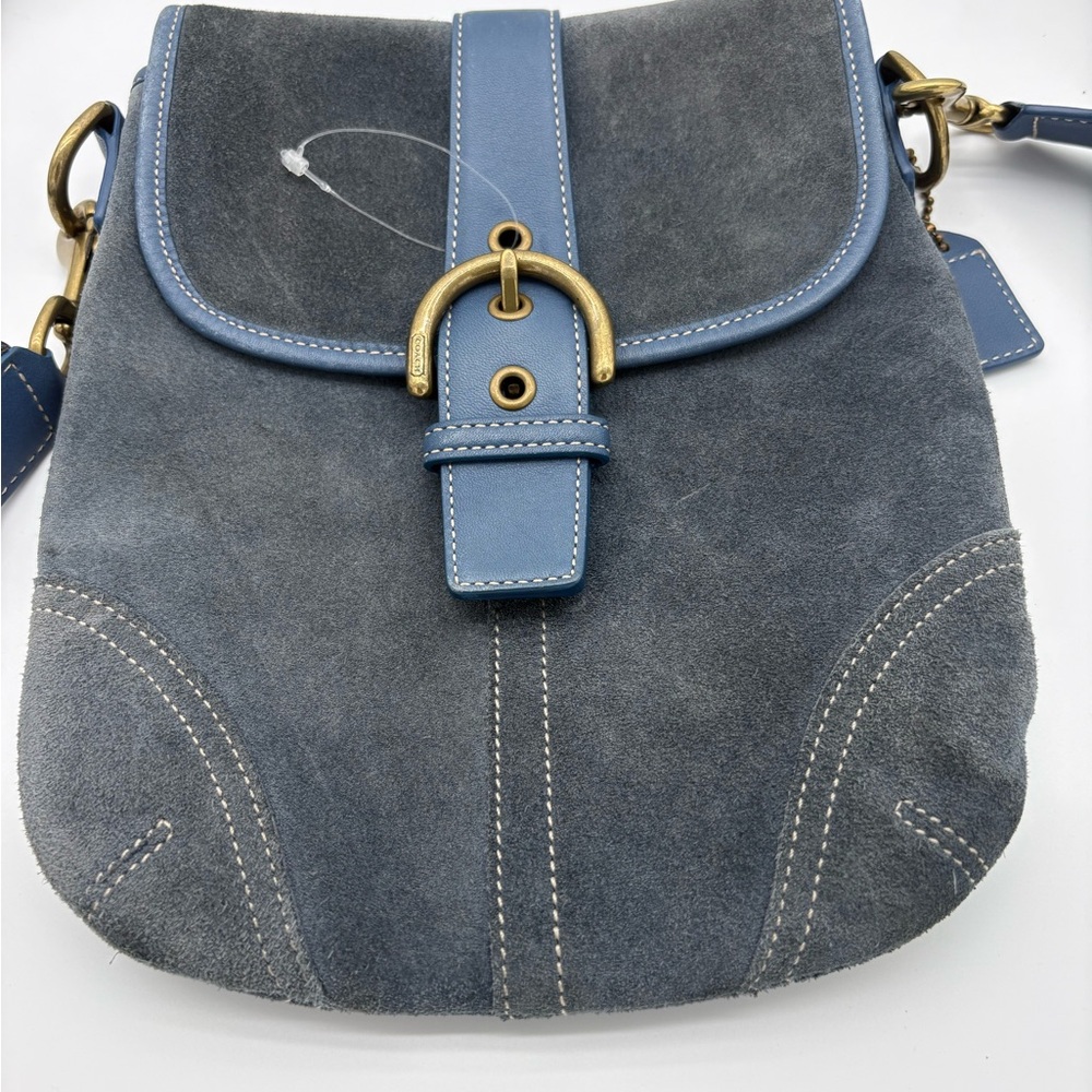 Vintage Coach SoHo Blue Suede Crossbody Bag -never used